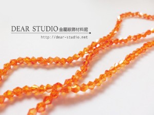 4mm角珠(橘/加彩)